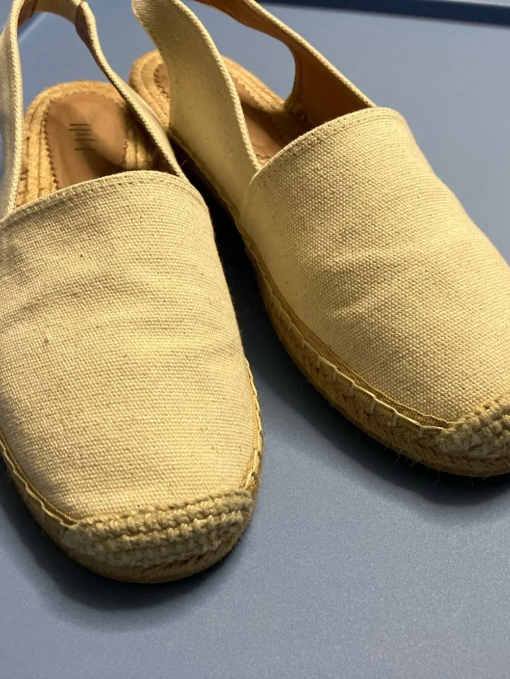 J Jill cream canvas, and leather espadrilles.